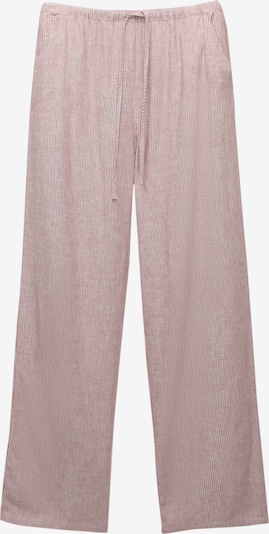 Pull&Bear Housut värissä burgundin punainen / valkoinen, Tuotenäkymä