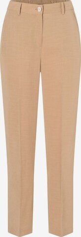 MORE & MORE Regular Pleat-Front Pants in Brown: front
