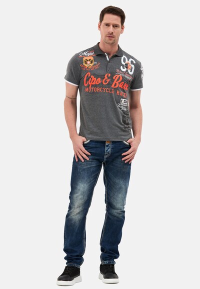 CIPO & BAXX Shirt in Dark grey / Orange red / Black / White, Item view