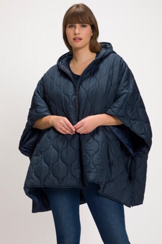 Ulla Popken Cape in Blauw: voorkant