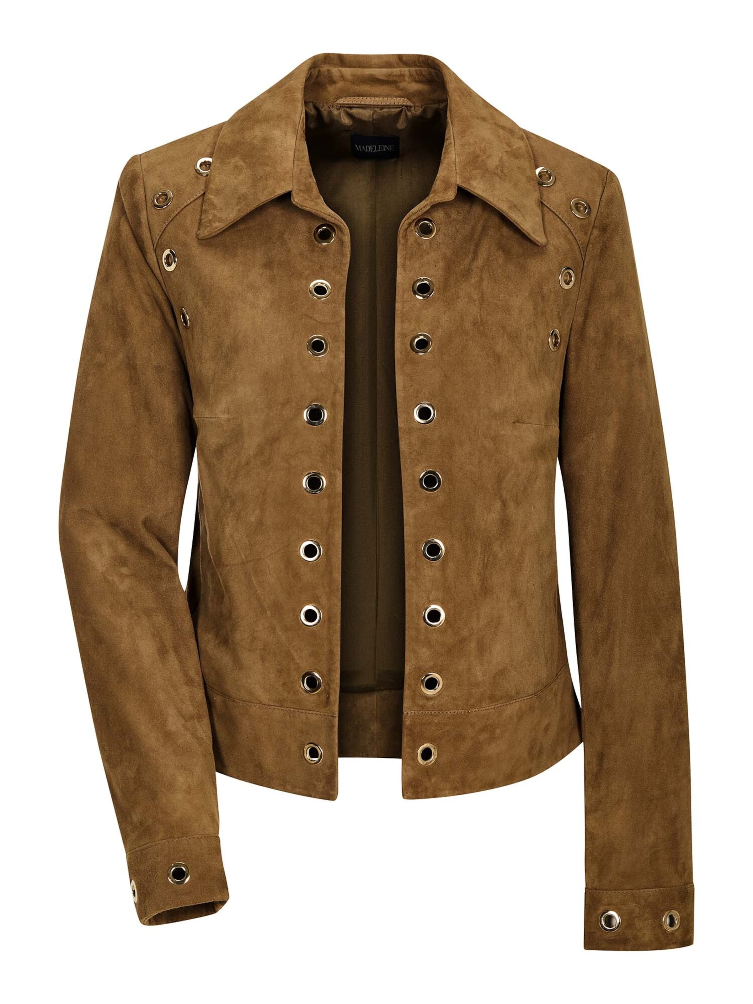 Veste mi-saison MADELEINE en marron : devant