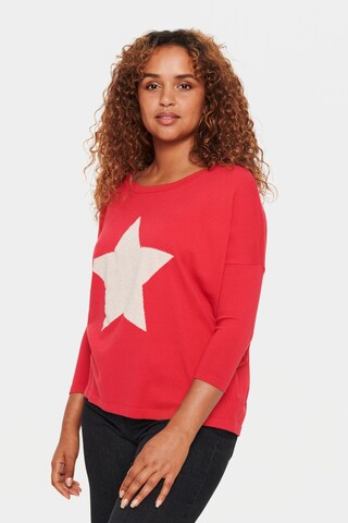 SAINT TROPEZ Sweater 'Baria' in Red: front