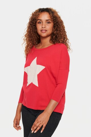 SAINT TROPEZ Trui 'Baria' in Rood: voorkant