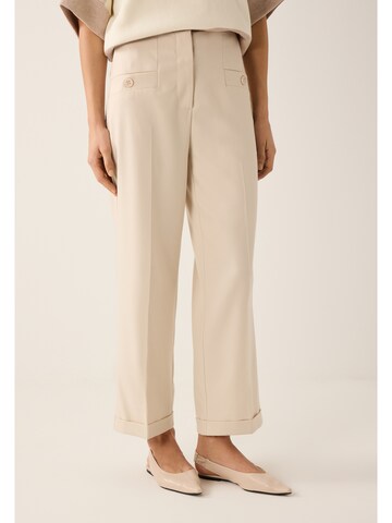 MORE & MORE Boot cut Pleated Pants in Beige: front