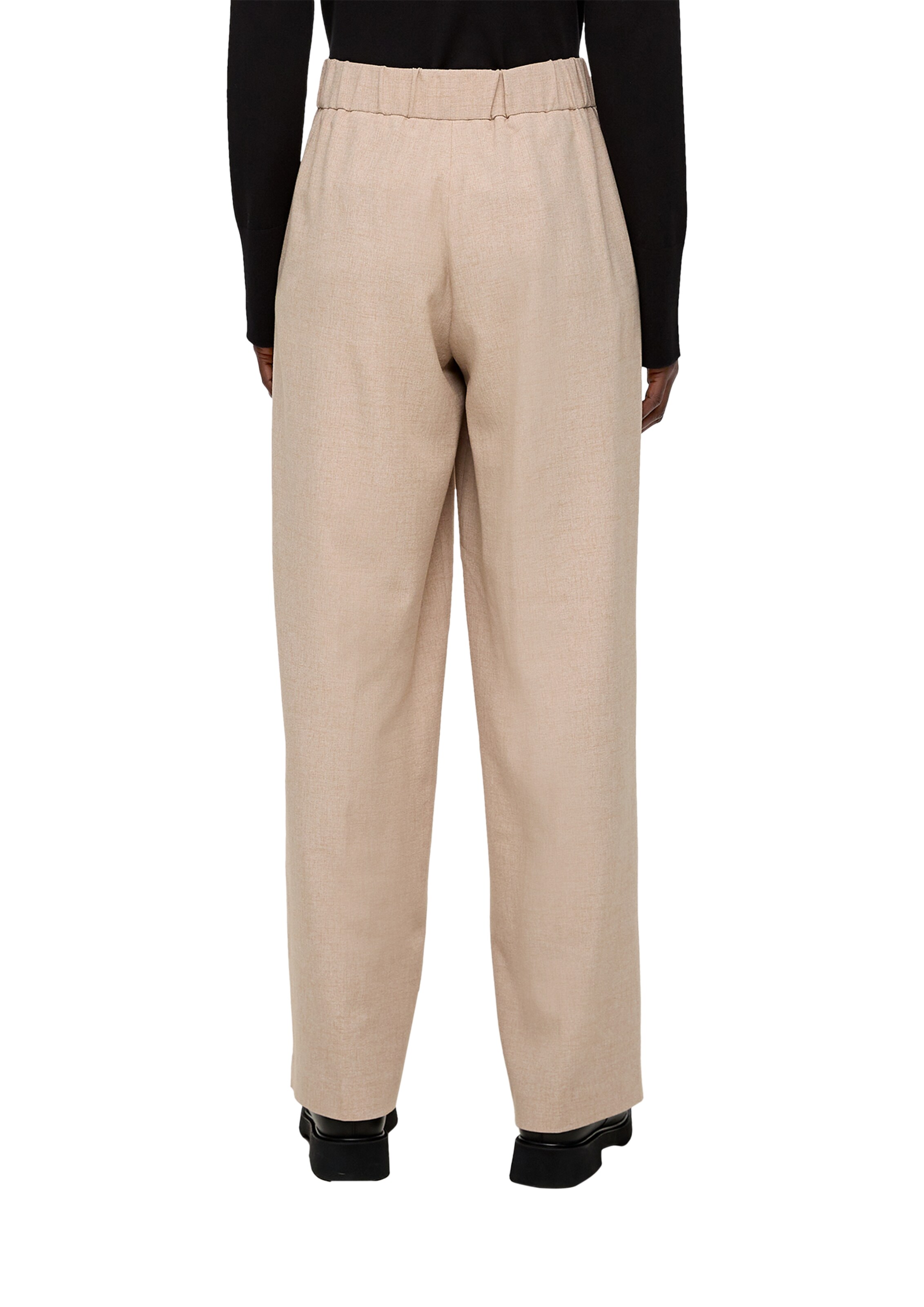 s.Oliver BLACK LABEL Wide Leg Bundfaltenhose in Beige