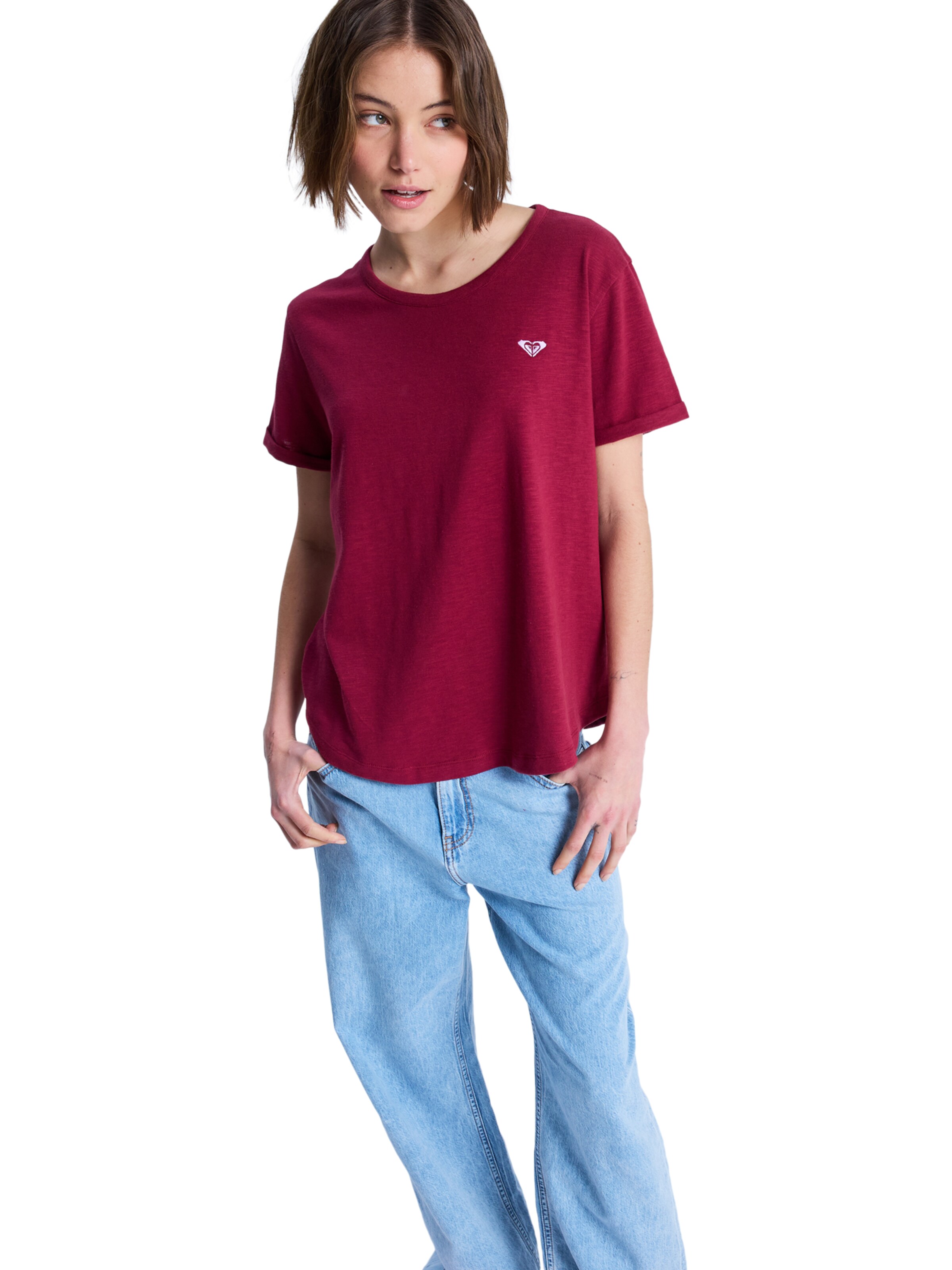 ROXY Shirt 'Oceanwave Regular Emby' in Red: front