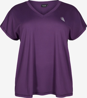 T-shirt fonctionnel 'ABASIC' Active by Zizzi en violet : devant