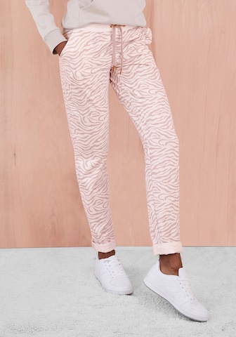 Effilé Pantalon LASCANA en rose : devant