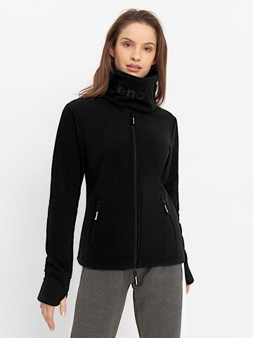 BENCH Fleecejacke 'Funnel' in Schwarz