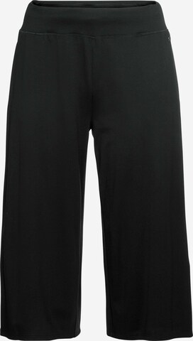 Wide Leg Pantalon de sport SHEEGO en noir : devant