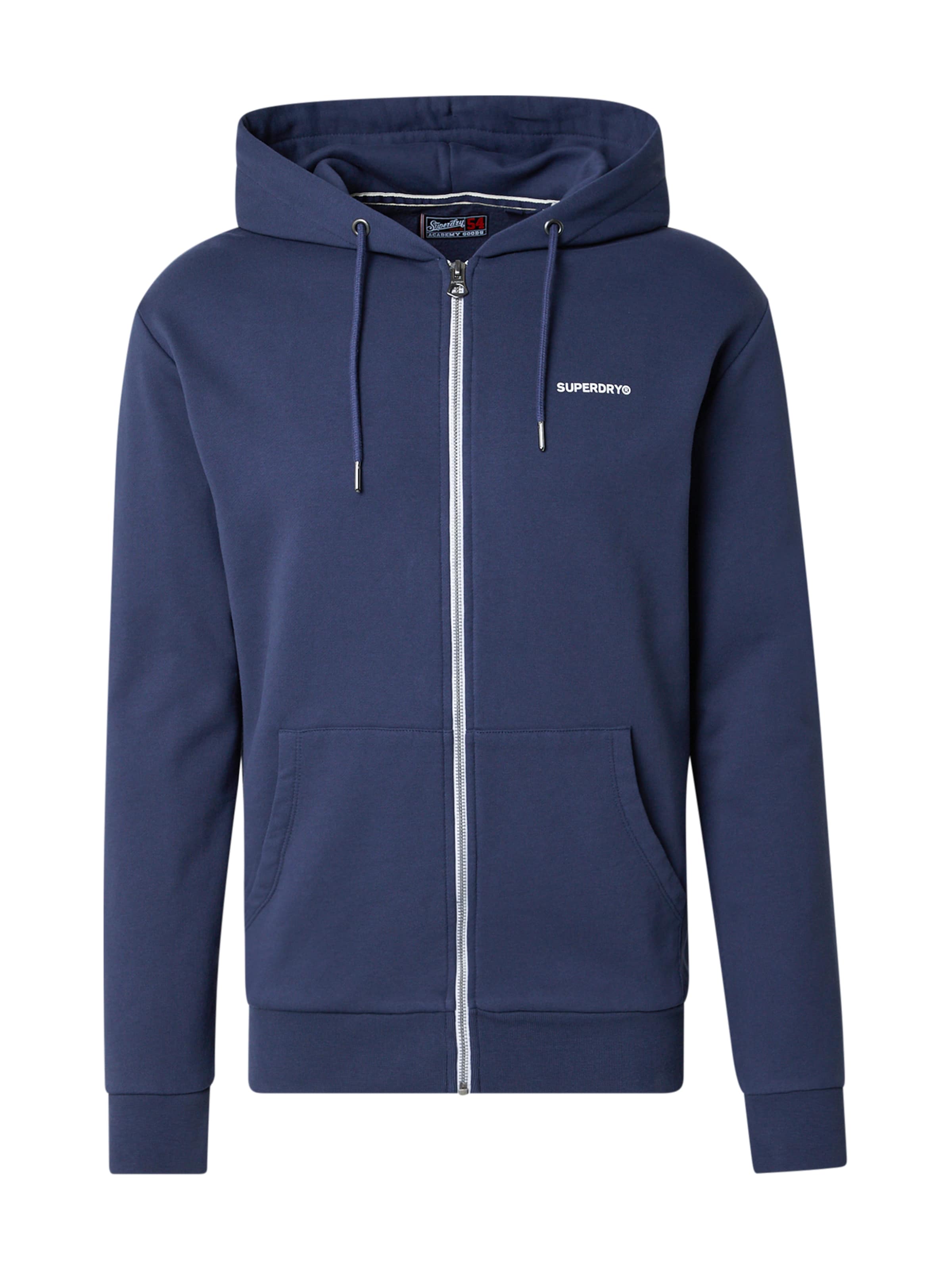 Superdry Zip-Up Hoodie in Blue: front