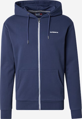 Veste de survêtement Superdry en bleu : devant