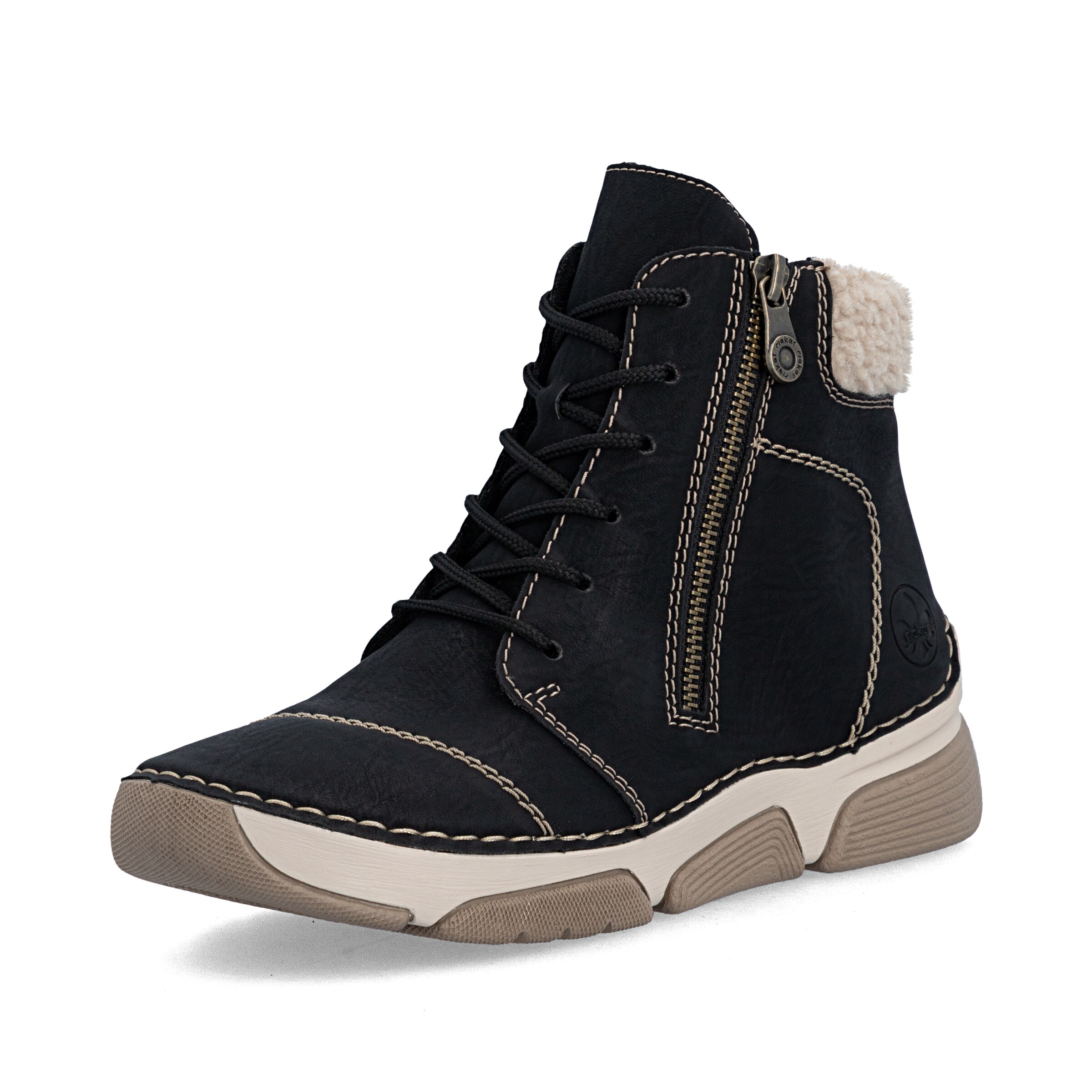 Bottines à lacets Rieker en noir : devant