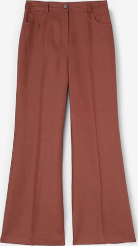 évasé Pantalon MOTIVI en marron : devant