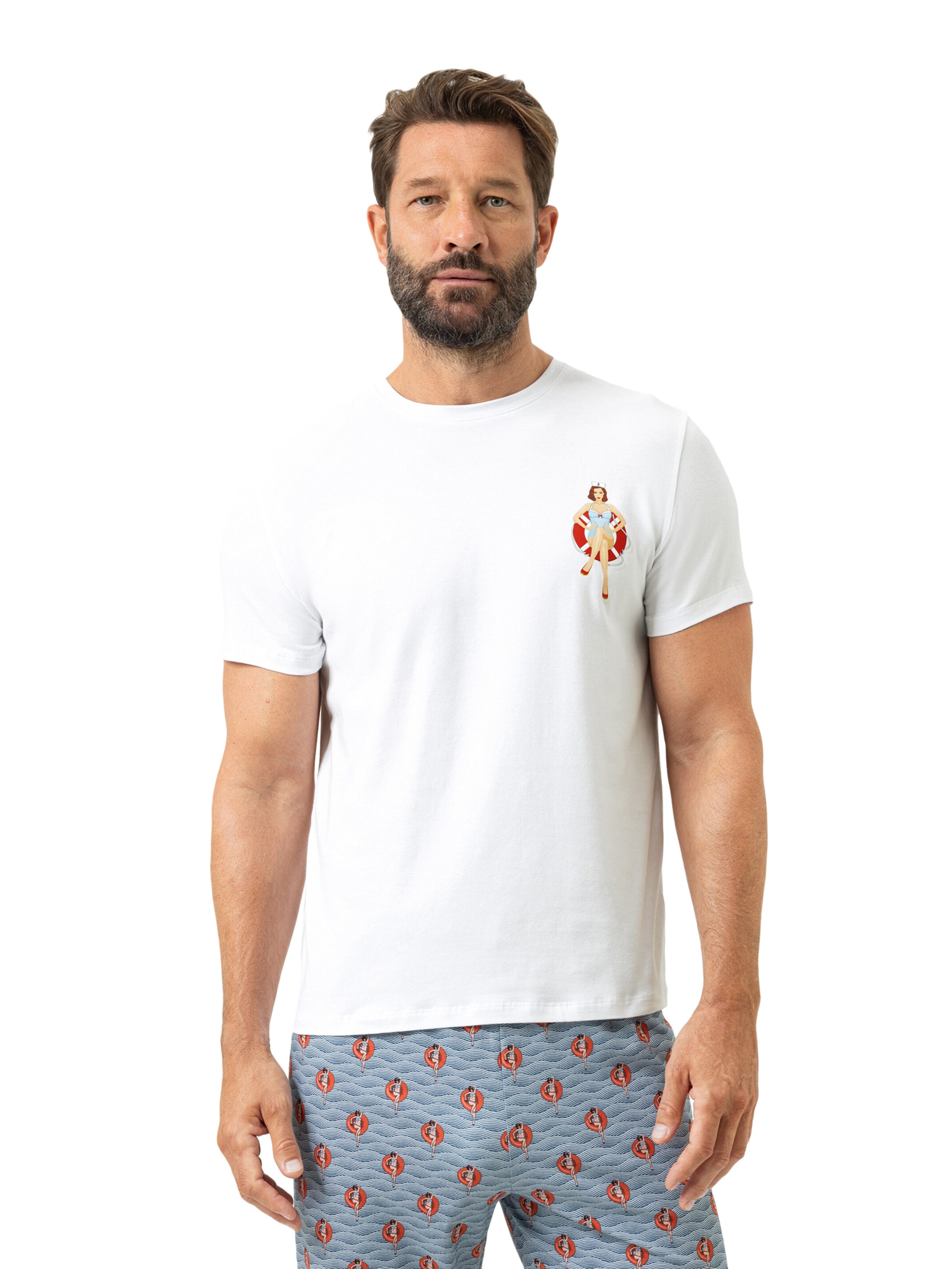 Mey Shirt 'Wave Swing' in Wit: voorkant