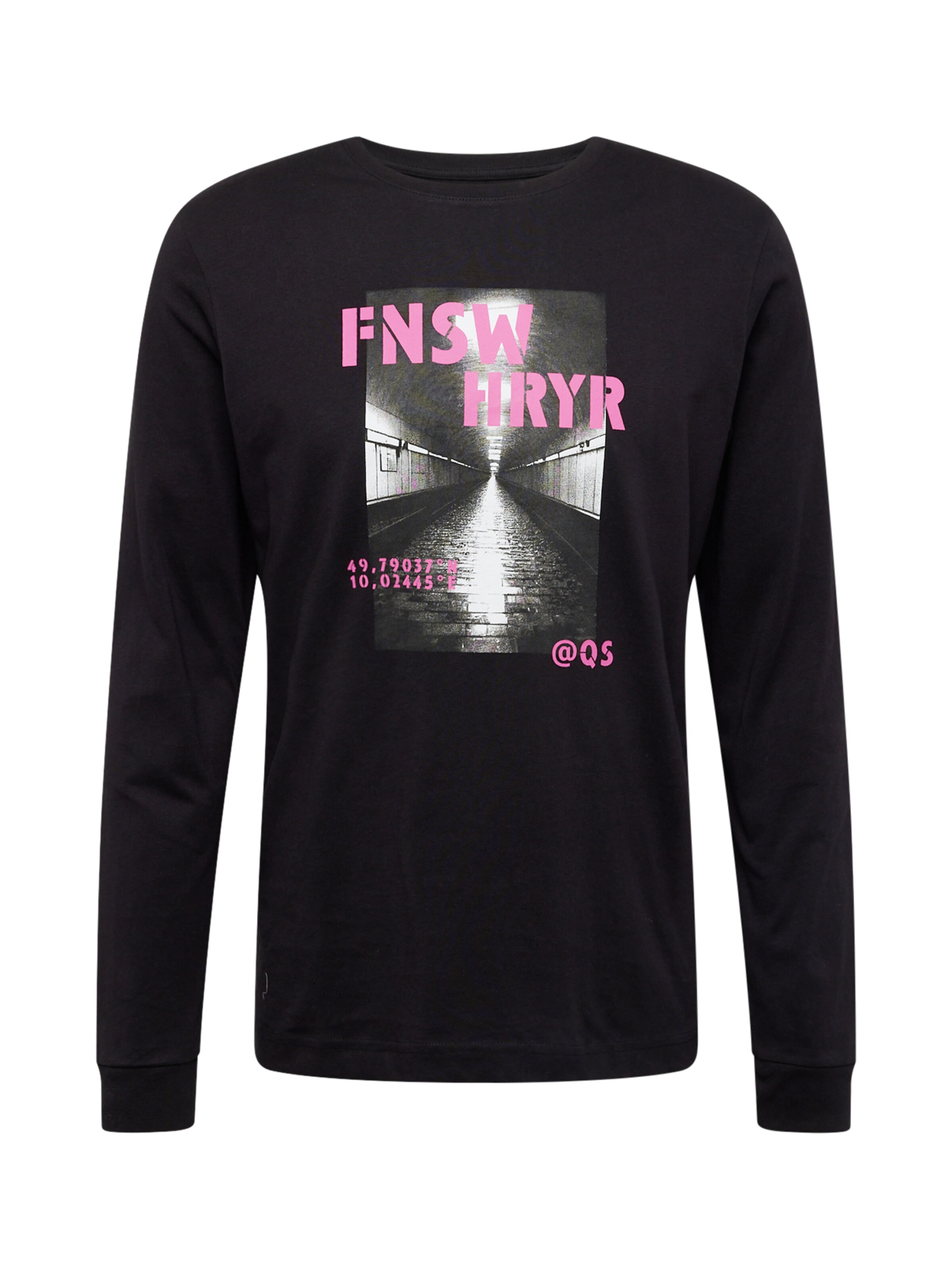 QS Shirt in Zwart: voorkant