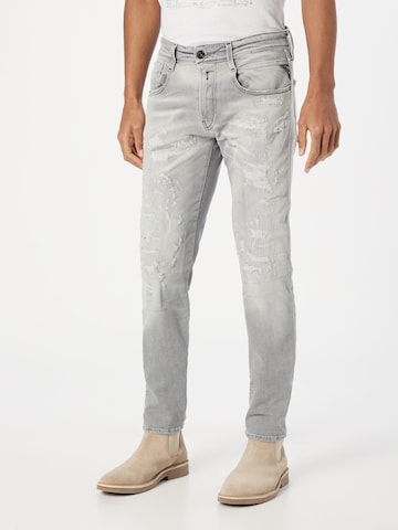 REPLAY Slimfit Jeans 'ANBASS' in Grijs: voorkant