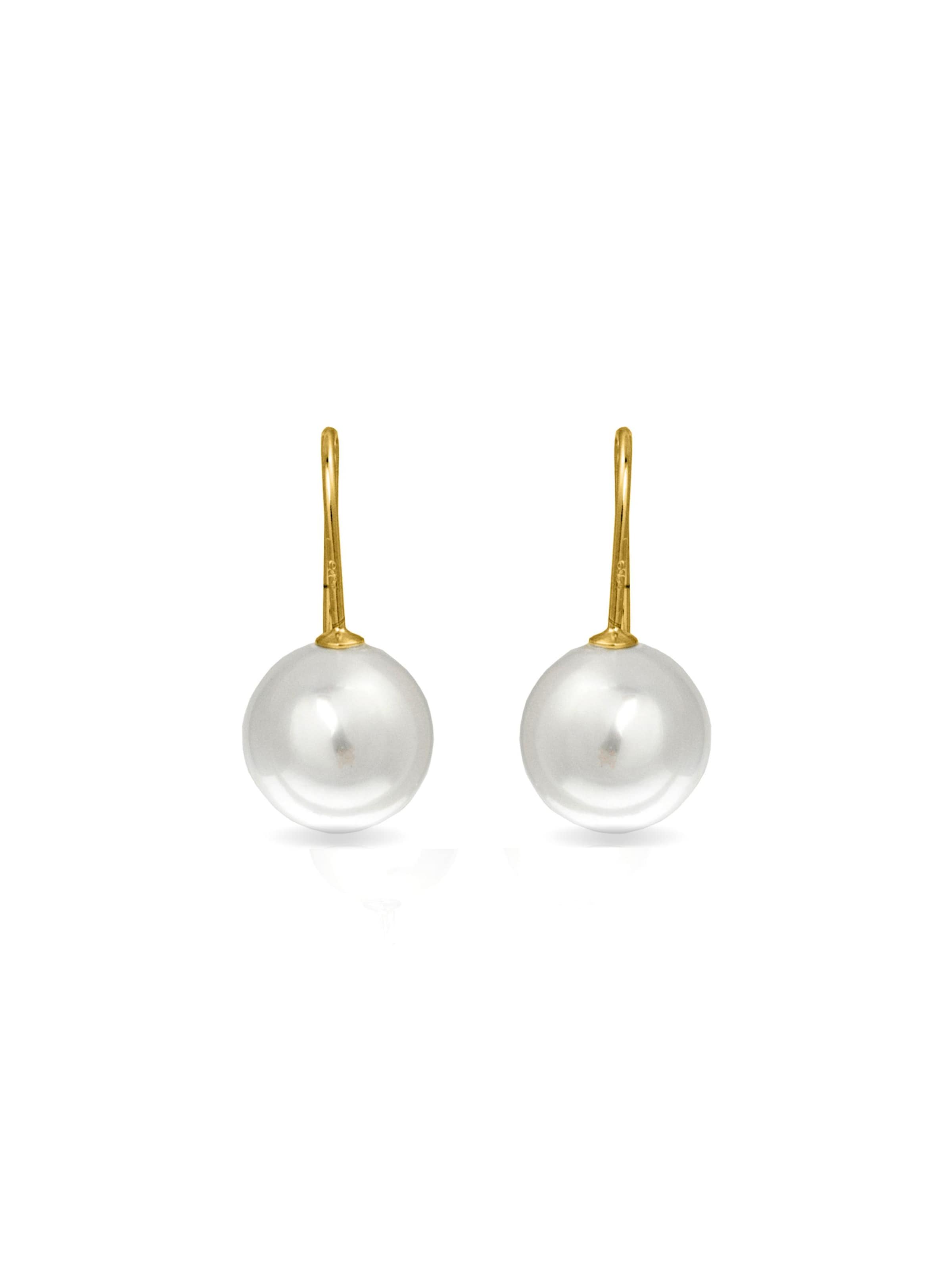 Luxenter Boucles d'oreilles 'Essential' en blanc perle, Vue avec produit