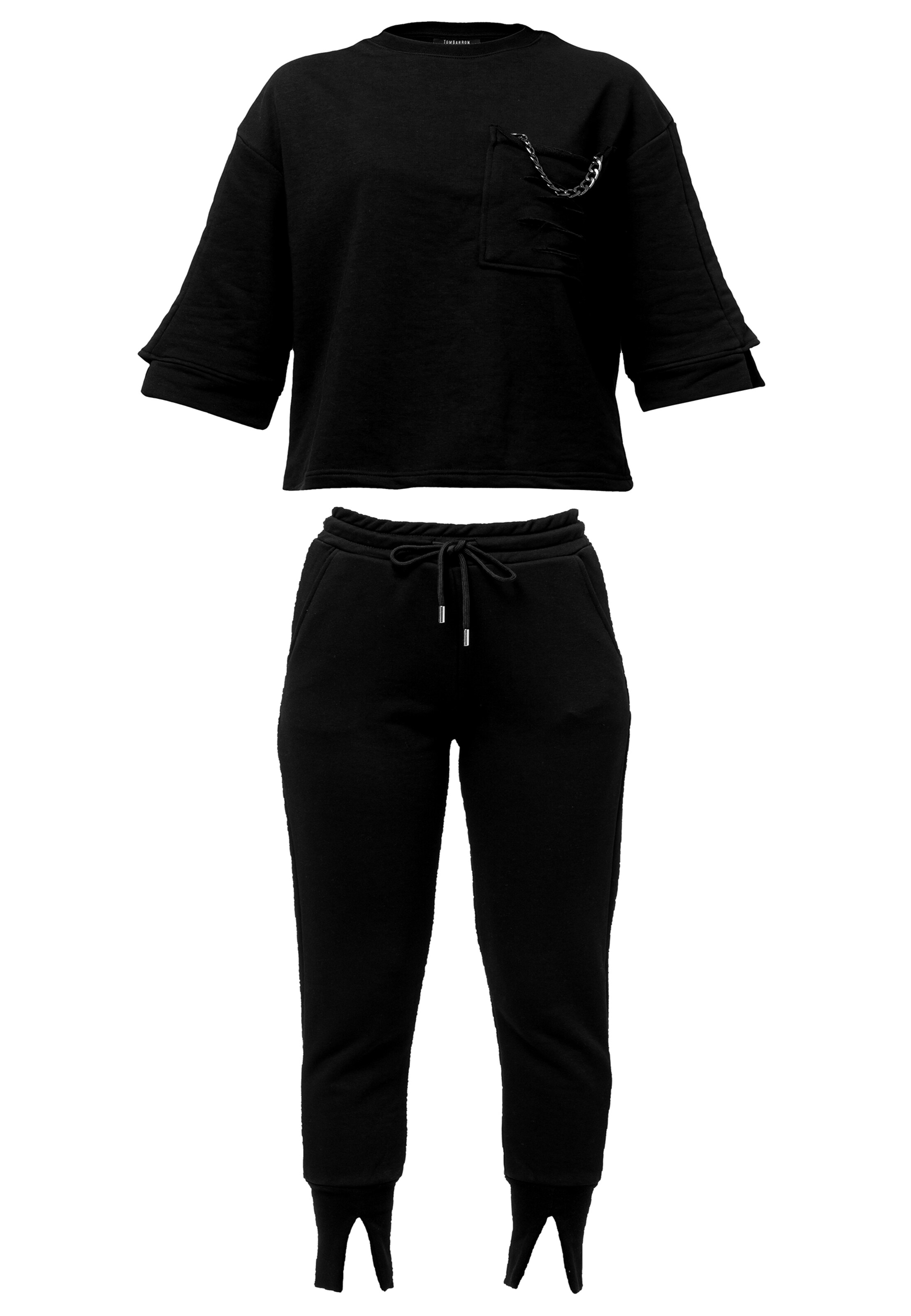 Tom Barron Freizeitanzug in Schwarz: Vorderseite