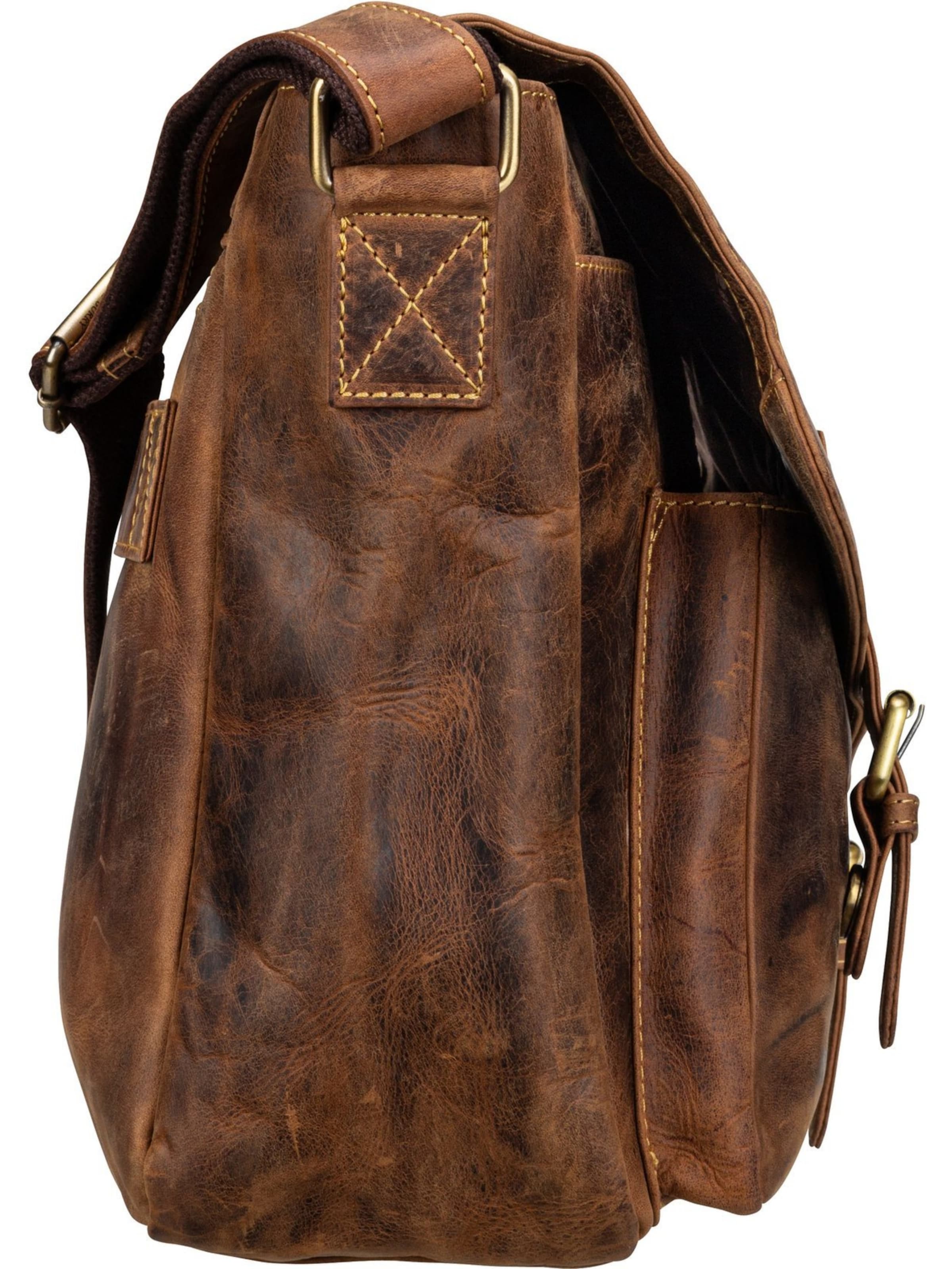 GREENBURRY Schoudertas 'Vintage 1541 Revolver' in Bruin