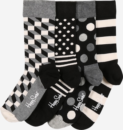 Șosete Happy Socks pe gri / negru / alb, Vizualizare produs
