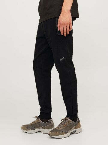 JACK & JONES Tapered Trousers 'Will Fusion' in Black