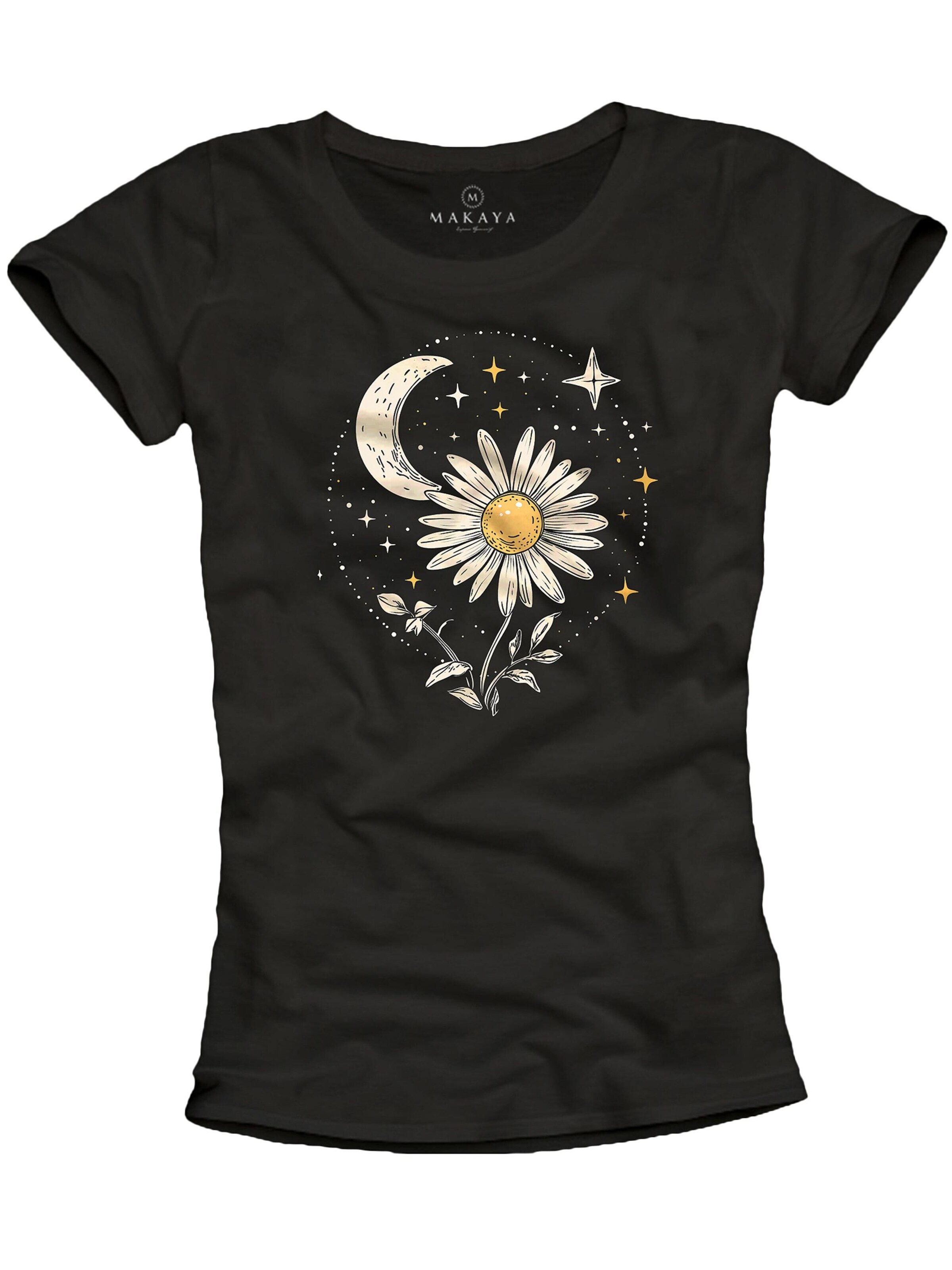 MAKAYA Shirt 'Daisy Stars' in Black: front