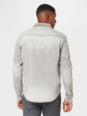 Brandit Regular fit Button Up Shirt 'Riley' in Grey