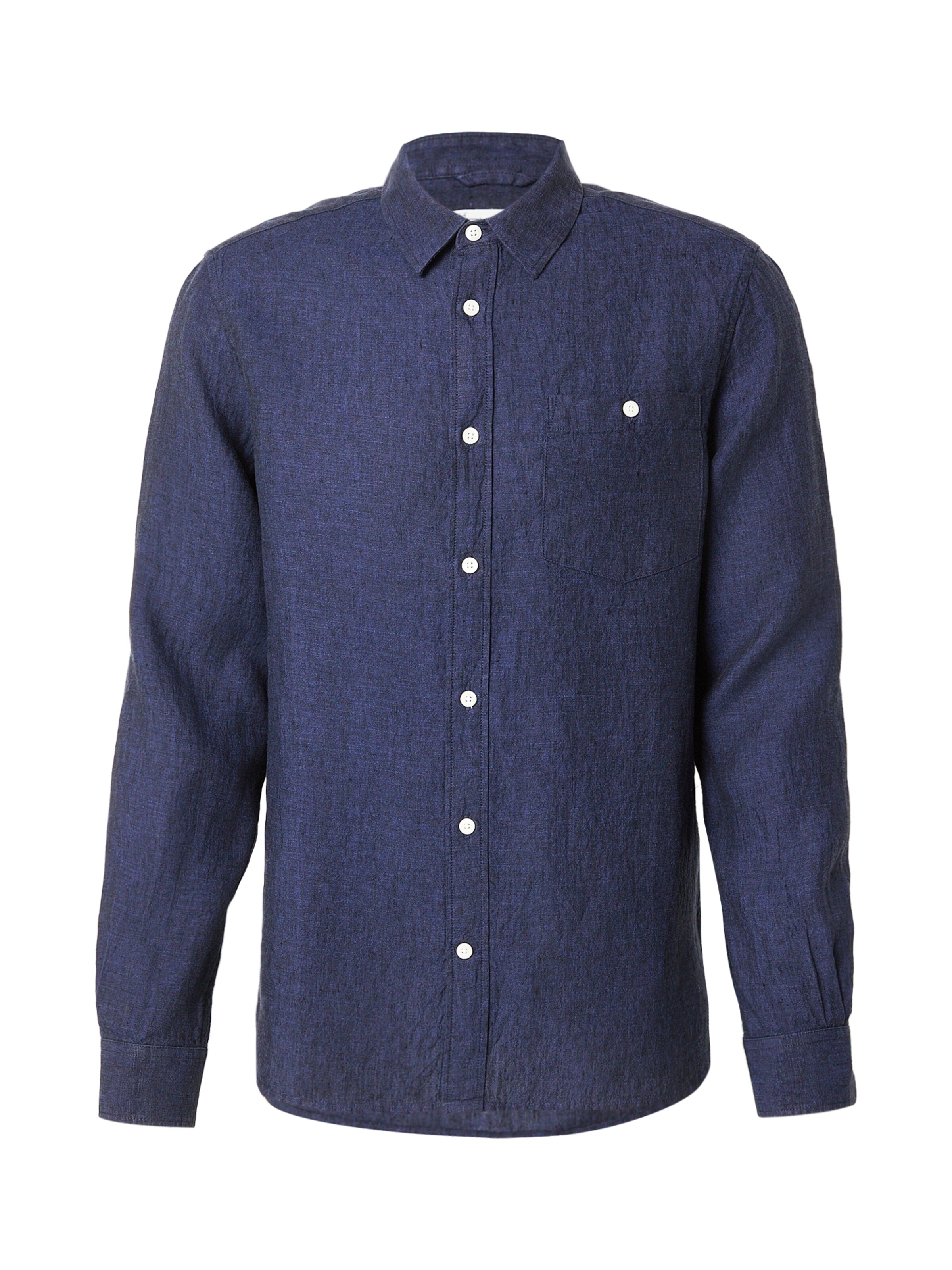 KnowledgeCotton Apparel Regularny krój Koszula w kolorze niebieski: przód