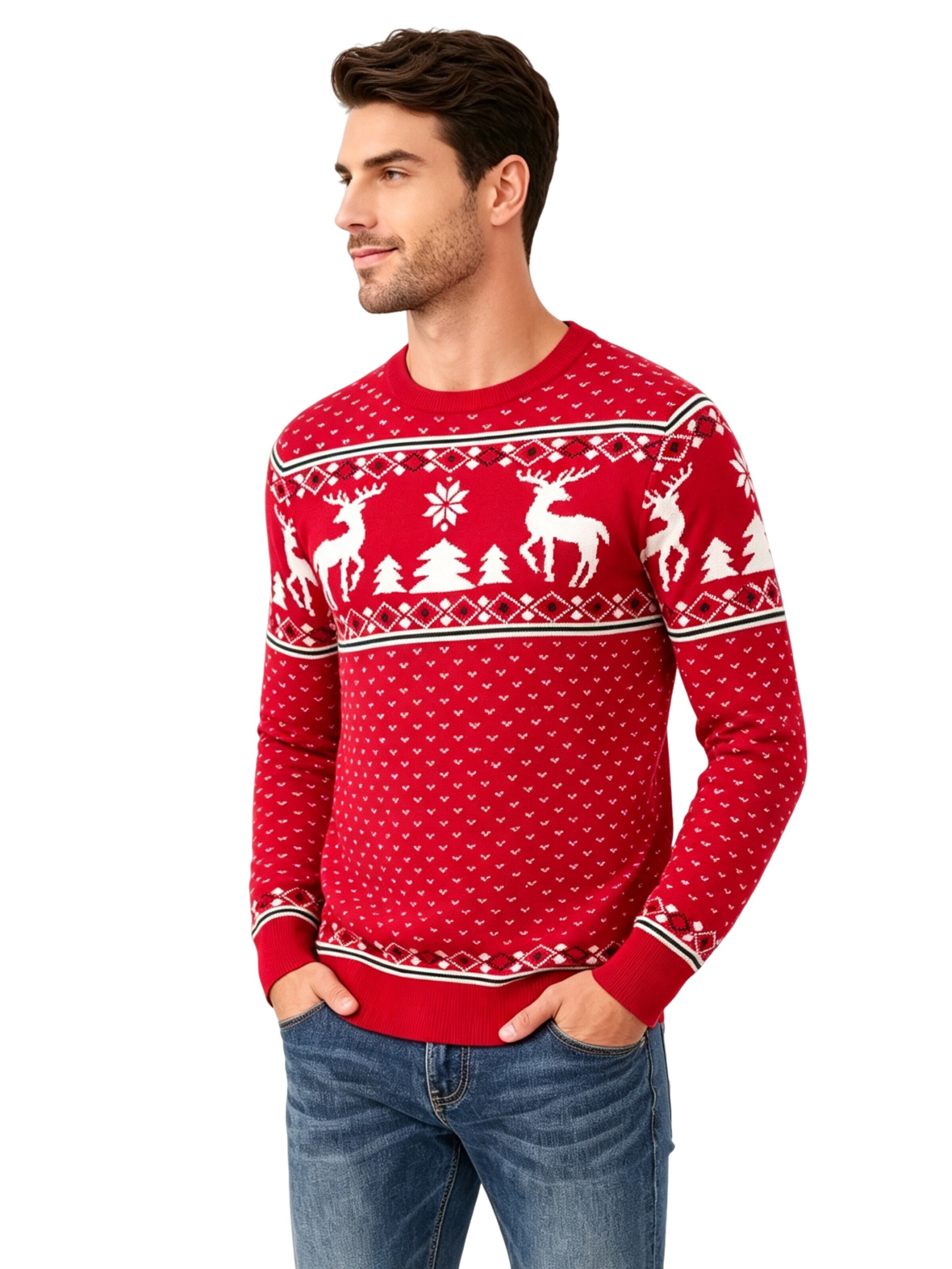 KoJooin Sweater 'Weihnachtspullover für Herren' in Red