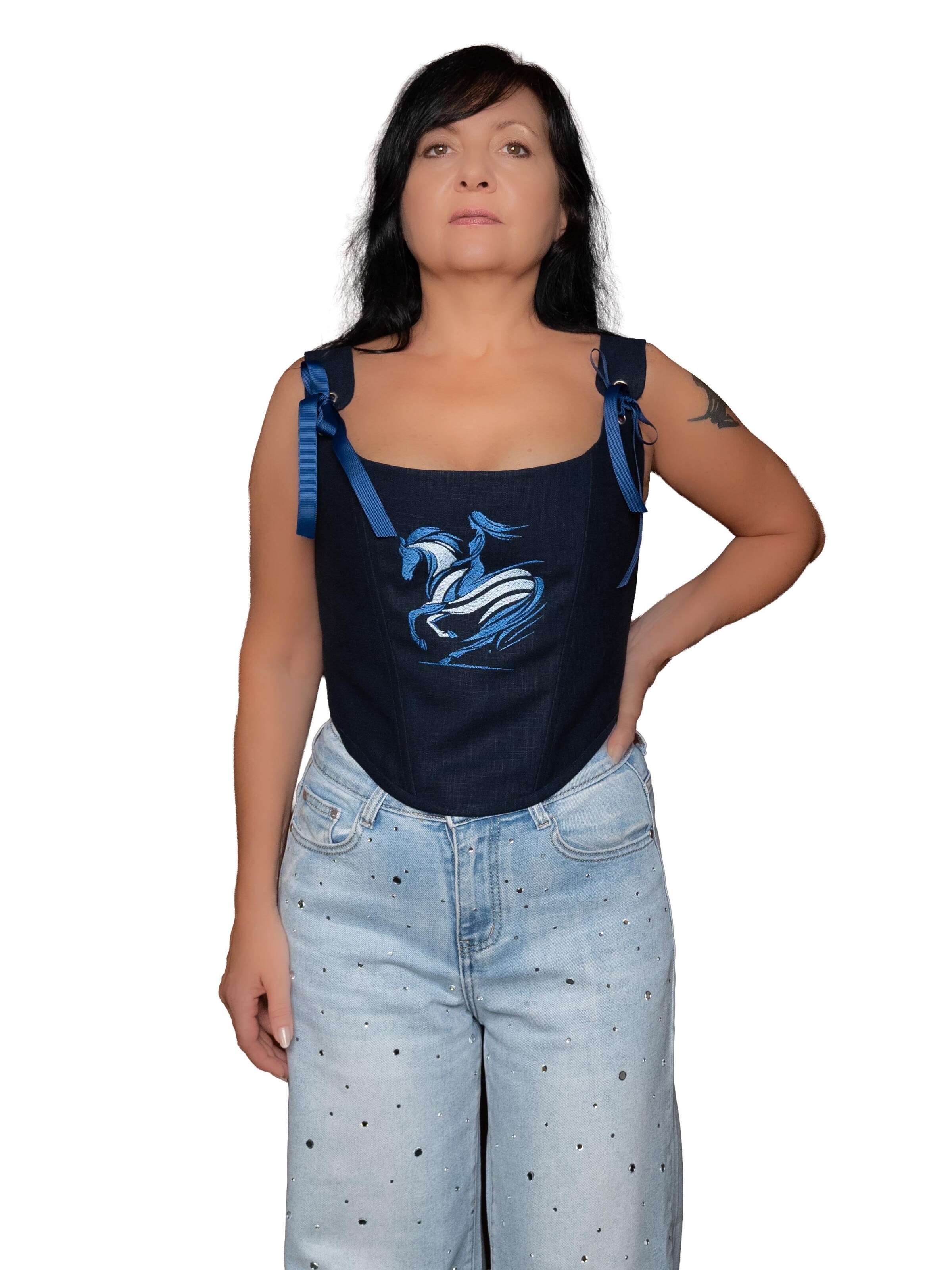 Corsetto 'Horsewoman' di VIADALINNO in blu