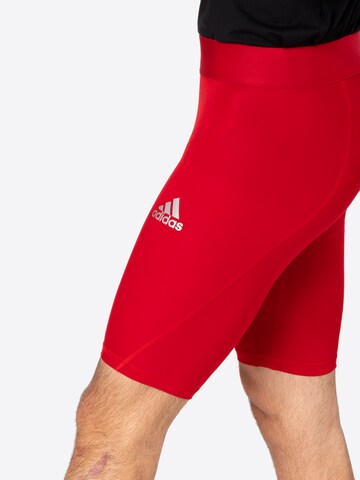 Skinny Sous-vêtements de sport ADIDAS SPORTSWEAR en rouge