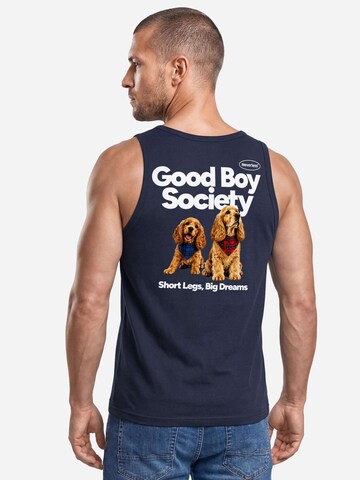 Neverless Shirt 'Good Boy Society' in Blue