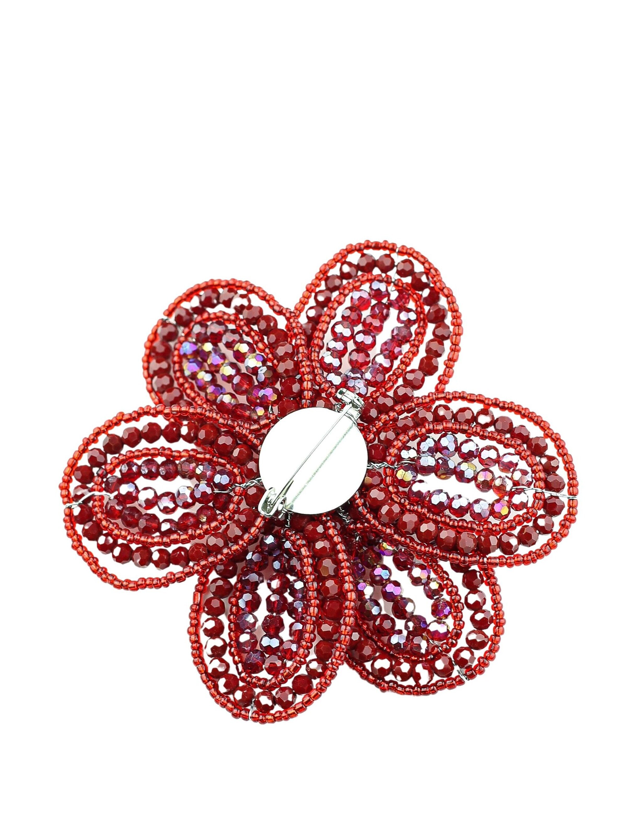 COLLEZIONE ALESSANDRO Brooch 'Blume' in Red