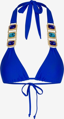 Moda Minx Triangle Bikini top 'Boujee' in Blue: front