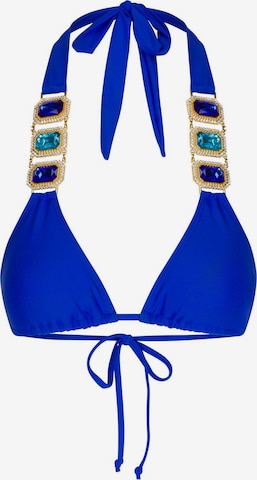 Moda Minx Triangle Bikini top 'Boujee' in Blue: front