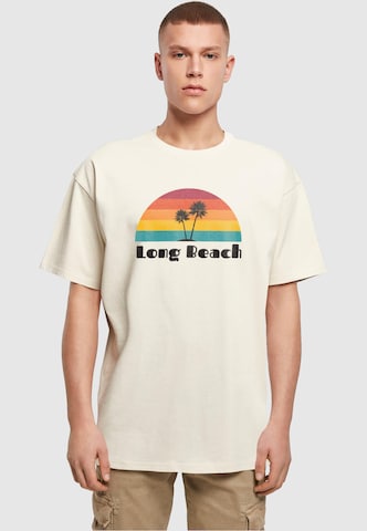 T-Shirt 'Long Beach' Merchcode en beige : devant