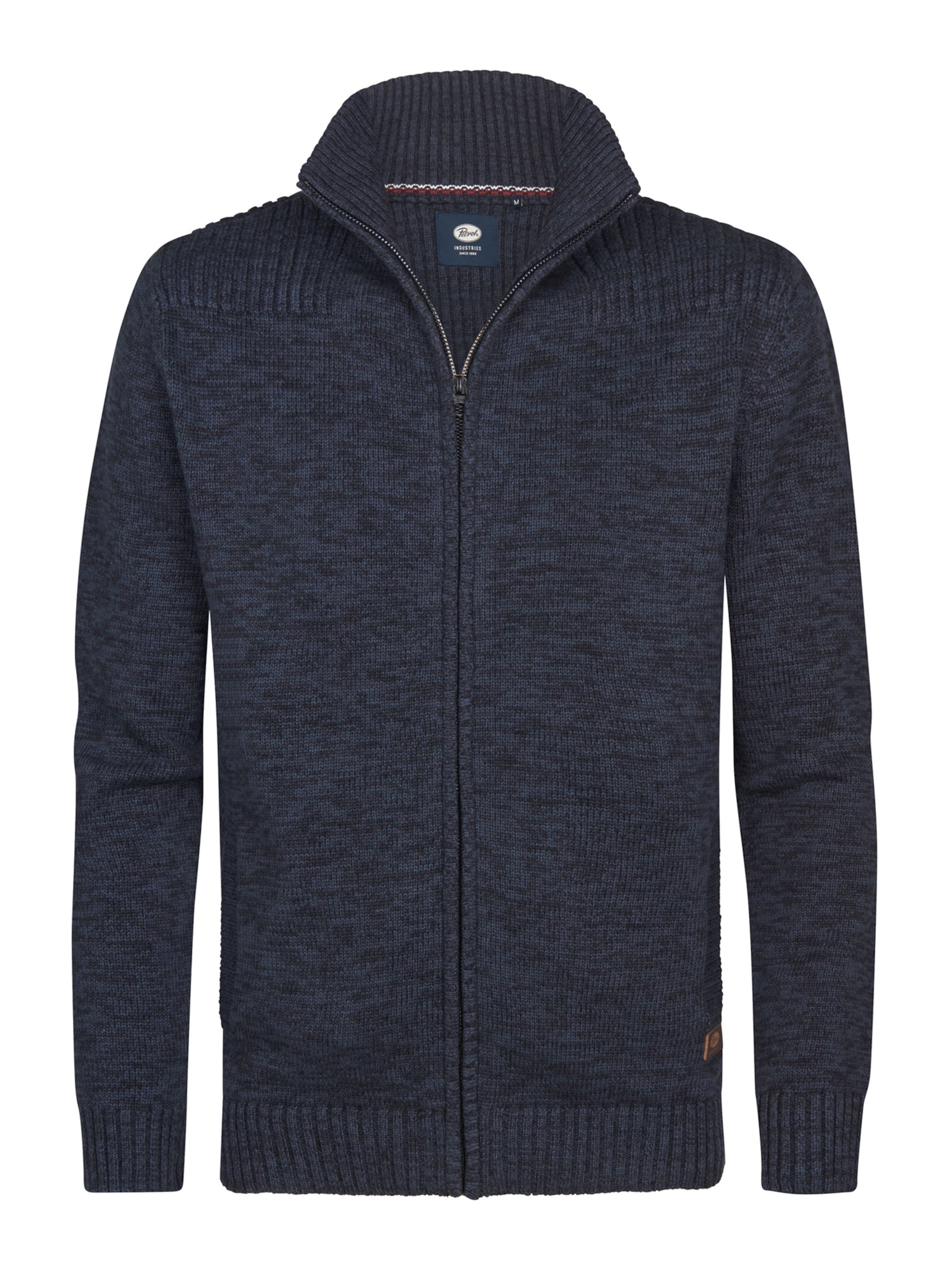 Petrol Industries Strickjacke in Blau: Vorderseite