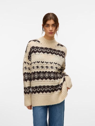 VERO MODA Trui 'VMAMPLE' in Beige: voorkant