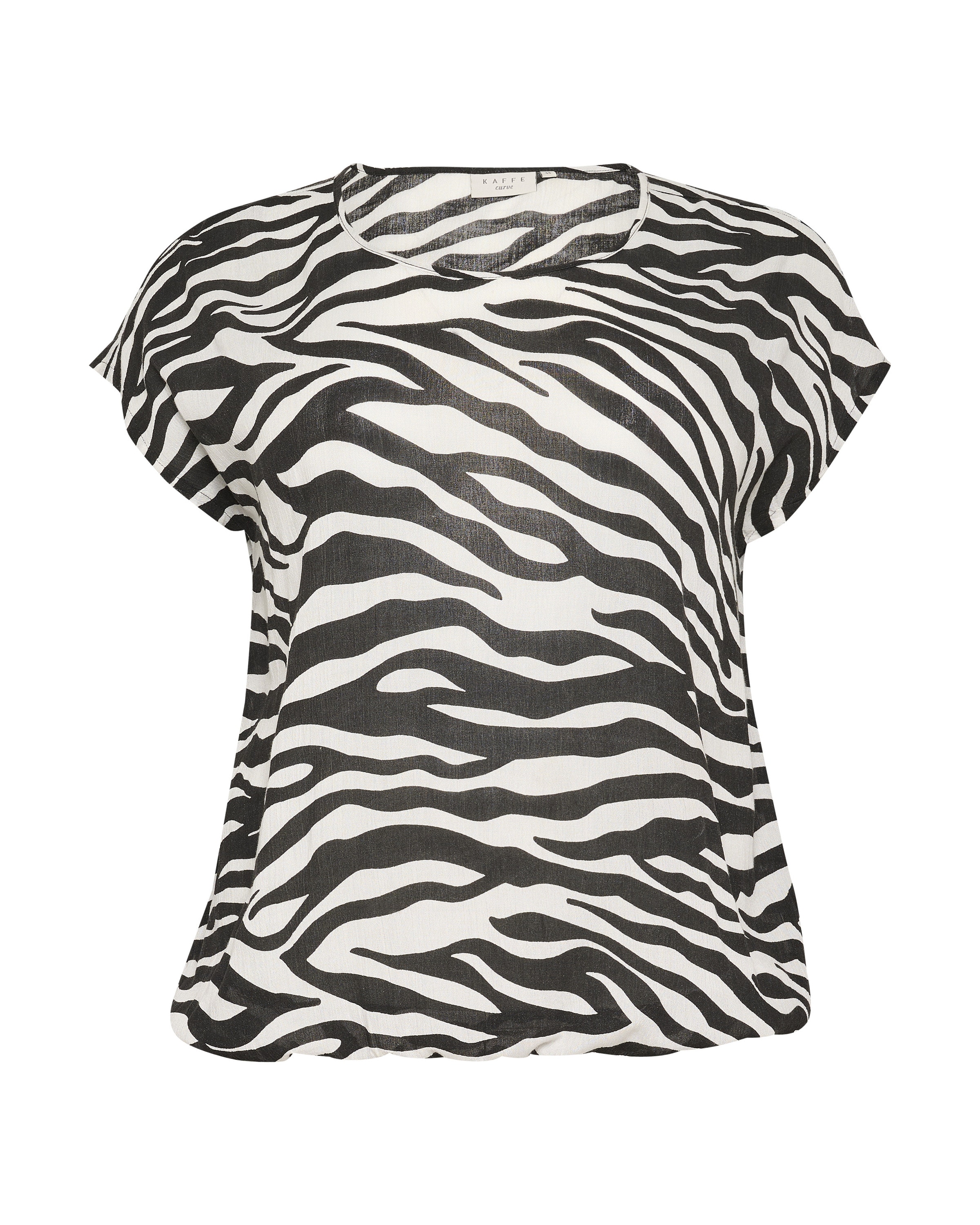 KAFFE CURVE Blouse 'KaCami' in Zwart: voorkant