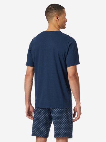 SCHIESSER Pyjama kurz 'Casual Essentials' in Blau