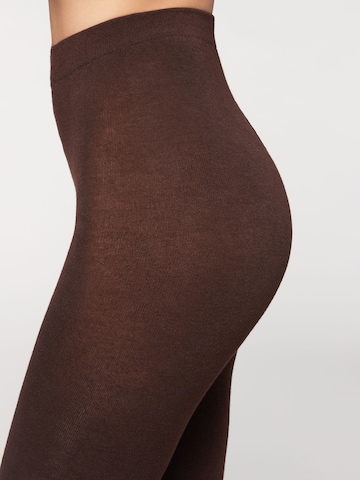 CALZEDONIA Tights 'thermo' in Brown