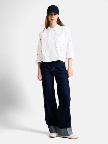 TOM TAILOR DENIM Bluse in Weiß