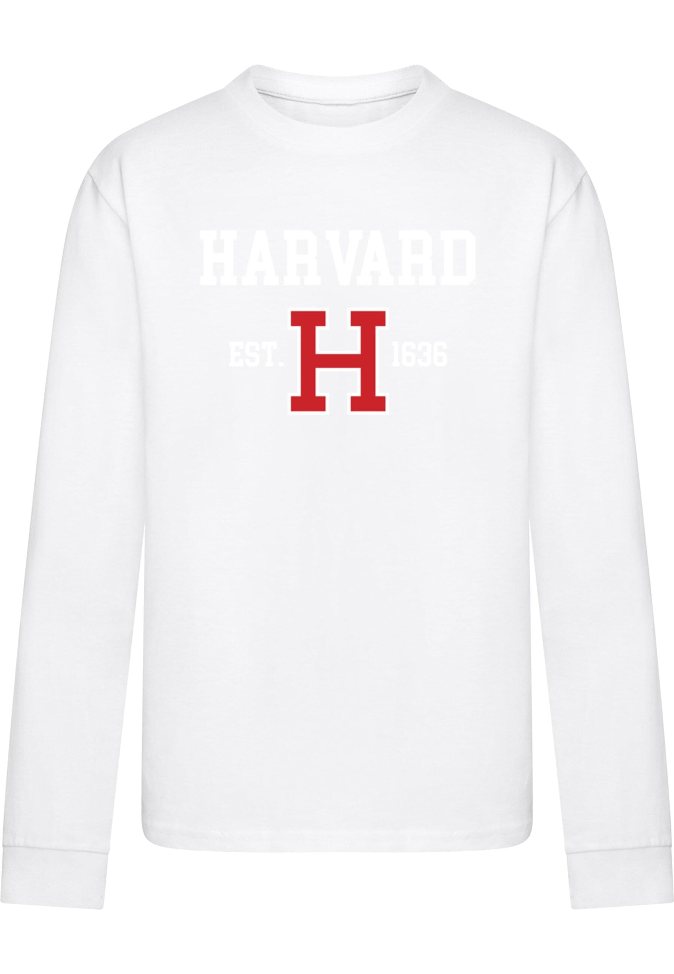 Merchcode Shirt 'Harvard University - Est 1636' in Weiß: Vorderseite