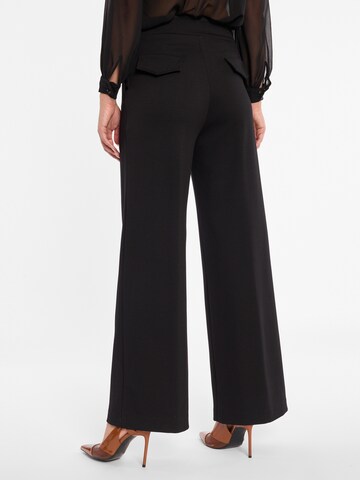 Ana Alcazar Bootcut Bandplooibroek 'Aila' in Zwart