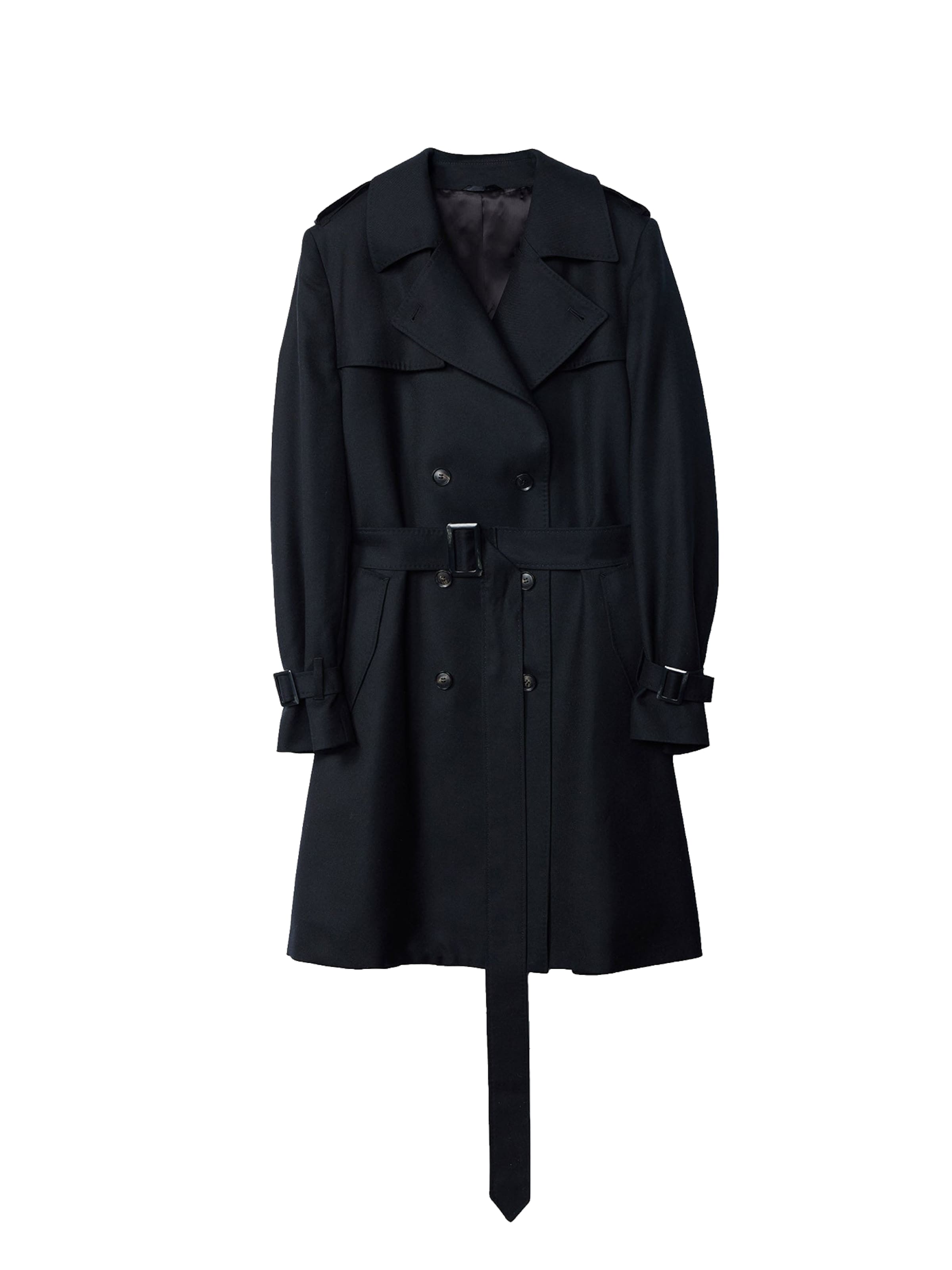 GOBI Cashmere Between-Seasons Coat in Black: front
