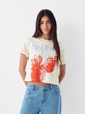 T-shirt Bershka en jaune : devant