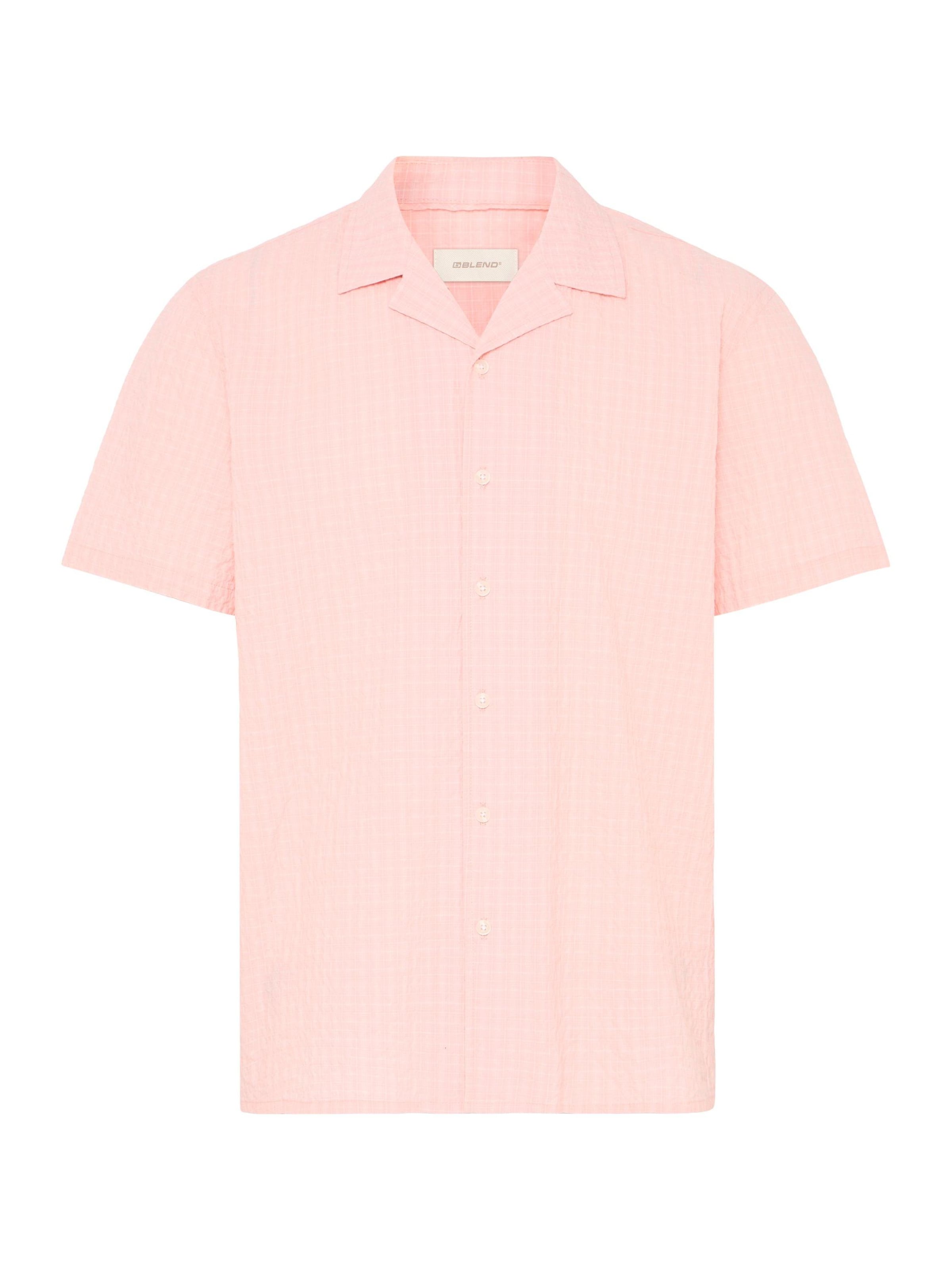 BLEND Kurzarmhemd ' BHBarny Cuba ' in Pink: Vorderseite