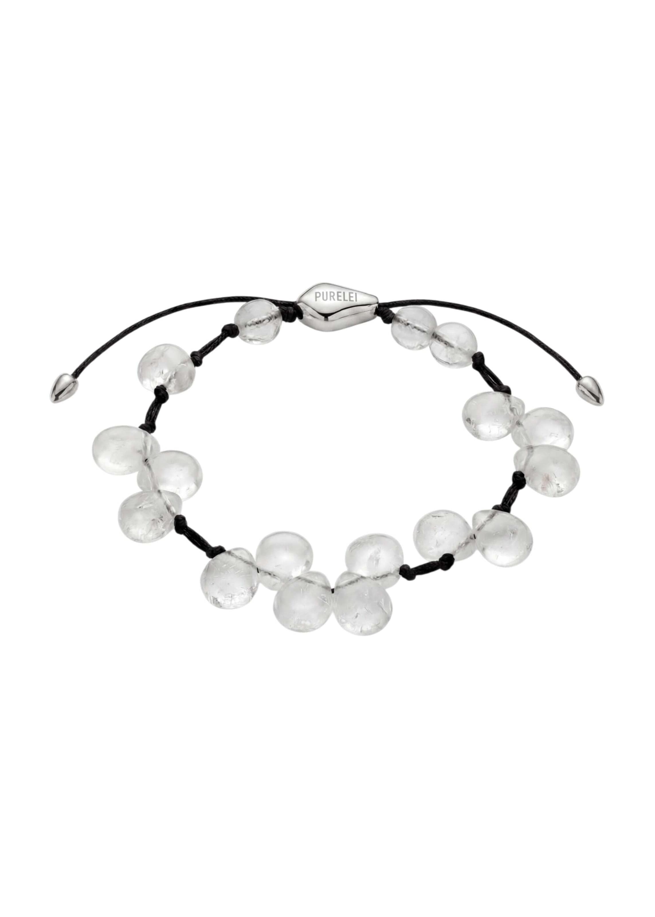 PURELEI Bracelet 'Clarity' en 16 - 19 cm en noir / argent / transparent, Vue avec produit