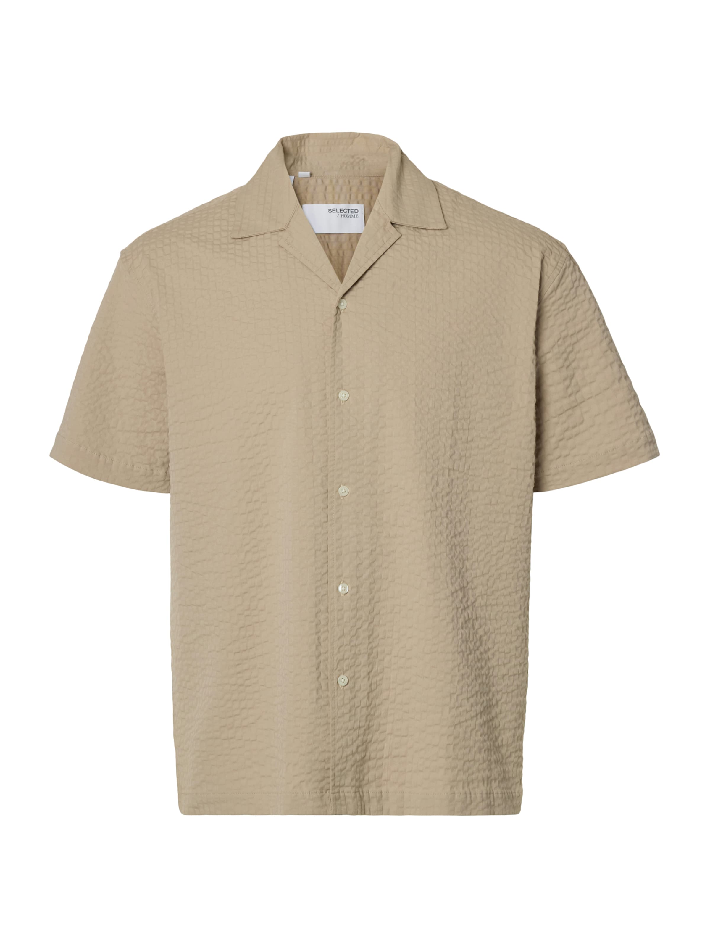 SELECTED Comfort Fit Hemd 'SLHAce' in Beige: Vorderseite